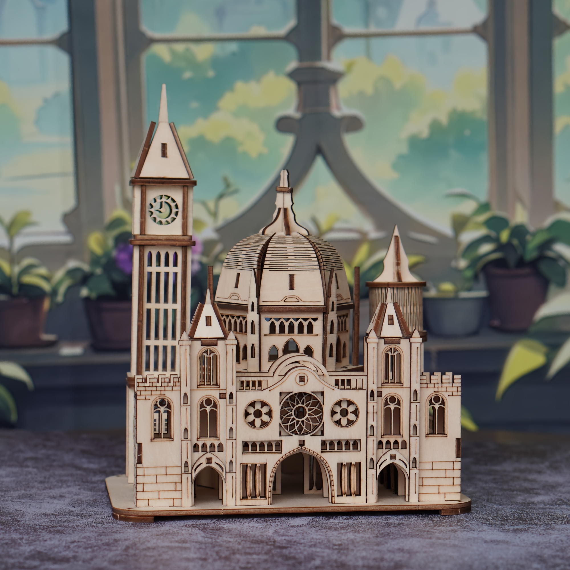 Image of 3d Wooden Castle Puzzle Kit, Wooden Castle 3d Stereoscopic Puzzle Building , Suitable For Thanksgiving, Christmas, Birthday Gift