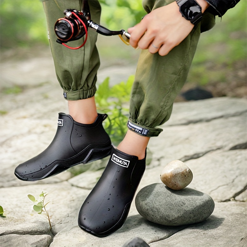 Unisex Solid Color Waterproof Rain Boots Low top Stylish Non slip Rain Boots Suitable For Kitchen And Outdoor Use