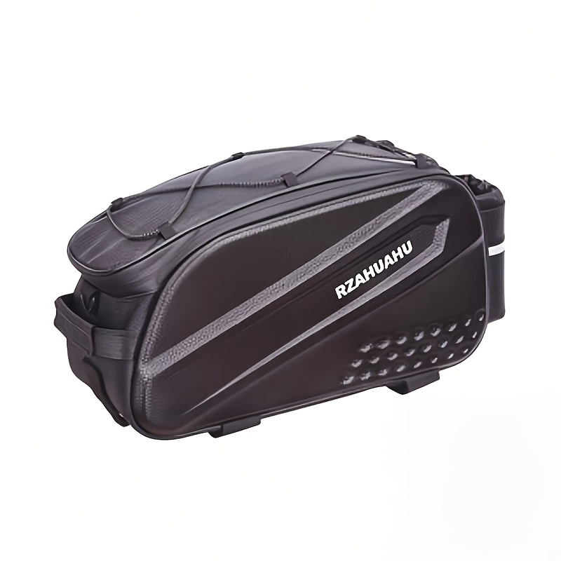 Bike Rear Rack Bag, Hard Shell Cycling Trunk Bag With Bungee Cord, Reflective Bicycle Storage Bag