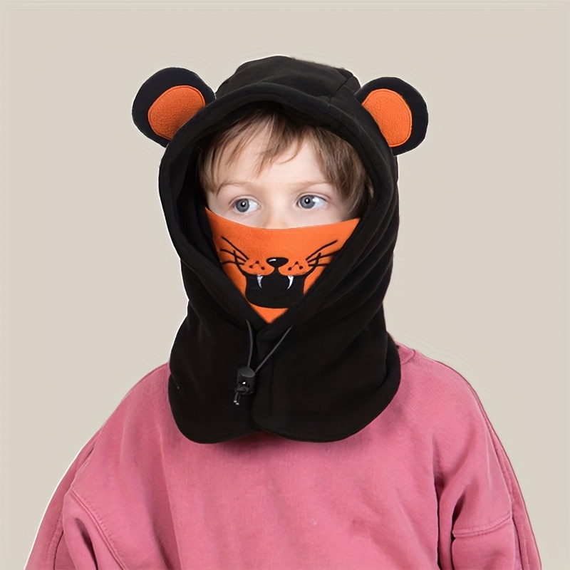 Image of Winter Hat With Mask Ski Mask Hats Winter Face Mask For Hood For Halloween, Thanksgiving, Christmas Aged 4 Years For Outdoor Cold Weather
