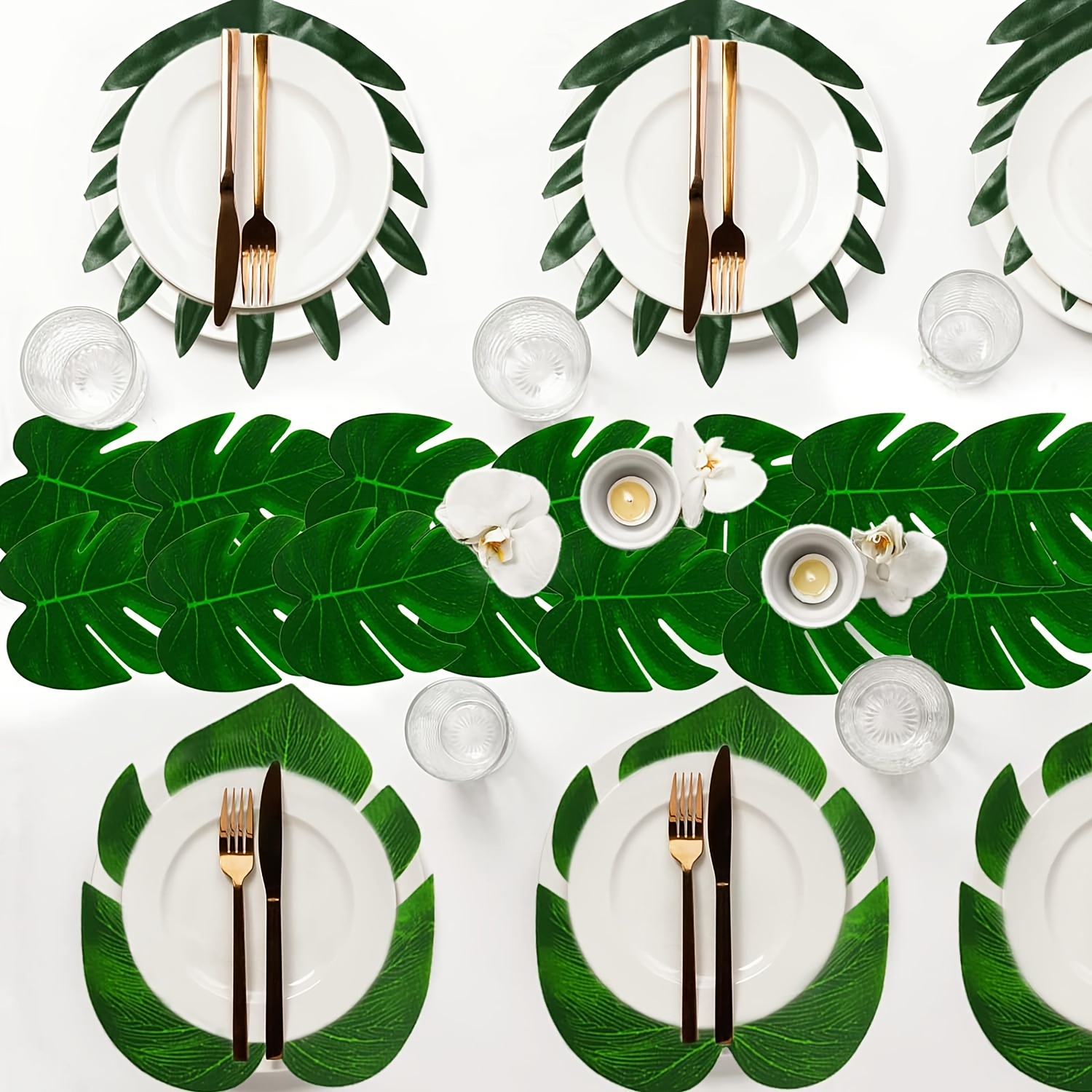 Artificial Palm Leaves 4 Kinds Artificial Tropical Leaves - Temu