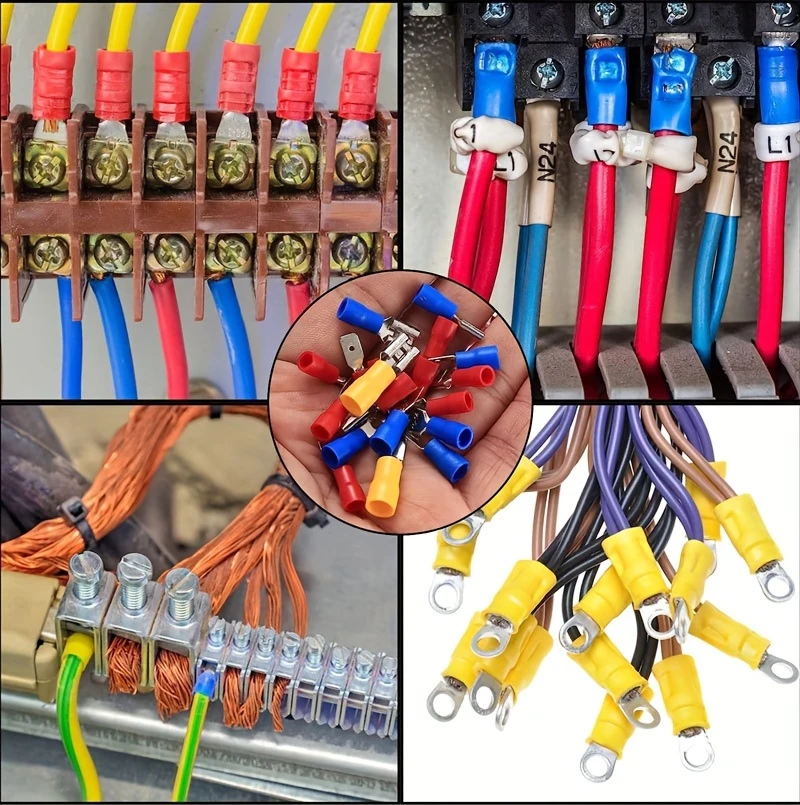 heavy duty ratchet insulated electrical connector crimping tool high carbon black handle with multiple color cables professional electricians crimper for awg 22 10 electrical crimping tool details 3