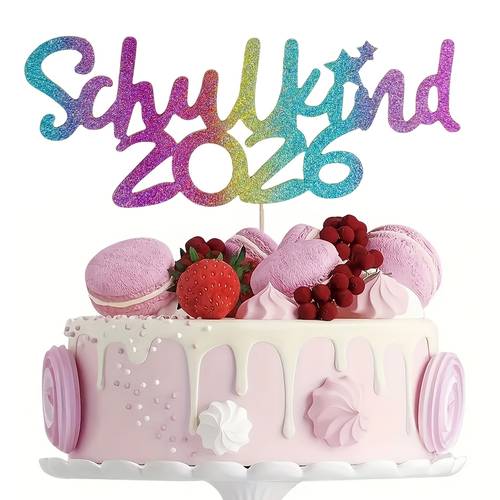 . kuchendekoration für den ersten schultag, glitzer schulkuchen aufsatz golden, kuchendekoration 2026 erster schultag dekoration für den ersten schultag, dekoration für die schule