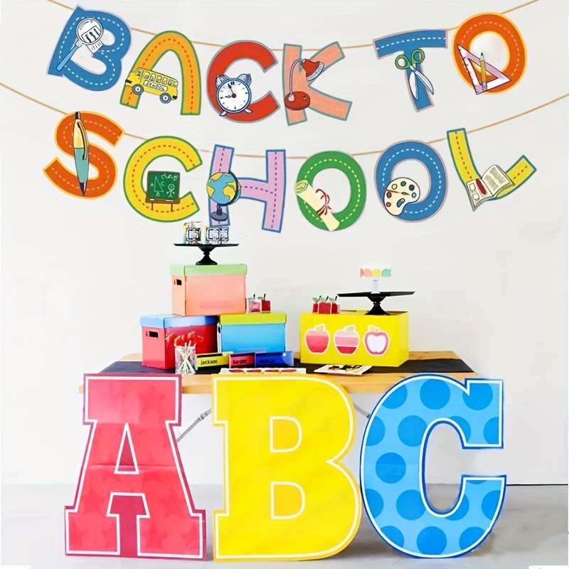 Willkommensbanner Mit Apfel Für Schulanfang – Jute-Dekoration Für Klassenzimmer Und Partys