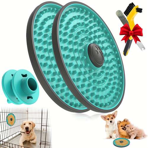Woof LickMat - BPA-Free Silicone Slow Feeder Mat For Dogs With Suction Cups - Green