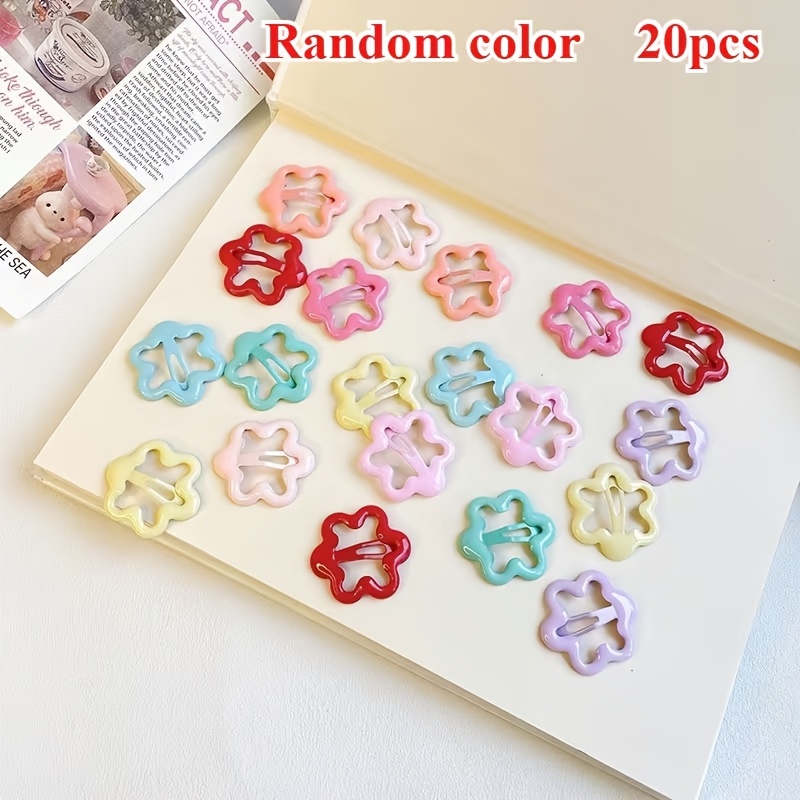 TEMU 20 piezas de pinzas resina con flores colgantes, surtidos aleatorios, bonitas y dulces, pinzas para el pelo de , adecuadas para flequillo y