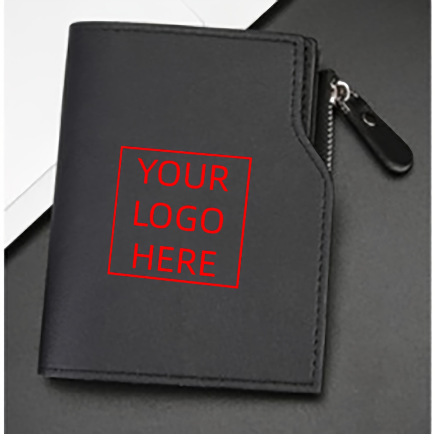 TEMU Portafoglio da con cerniera, stile corto, , con porta carte multi-scomparto e motivo con logo personalizzato, idea regalo di compleanno