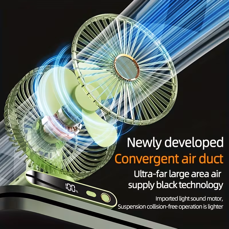 this multifunctional 2000mah rechargeable fan features five adjustable a night light function and display to check level at adjusted up and down making it home office 6