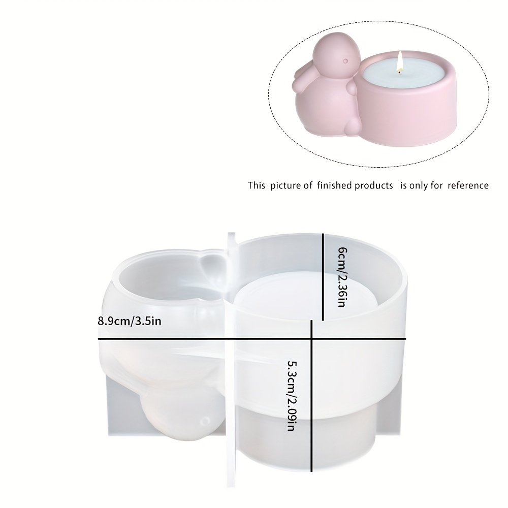 1pc Silicone Candle Holder Mold, Cute Rabbit-shaped Design, Silicone Flower Pots Mold For Resin Plaster Cement Concrete Casting, Bunny Silicone Mould For Diy Art Crafts For Home Desk Decoration