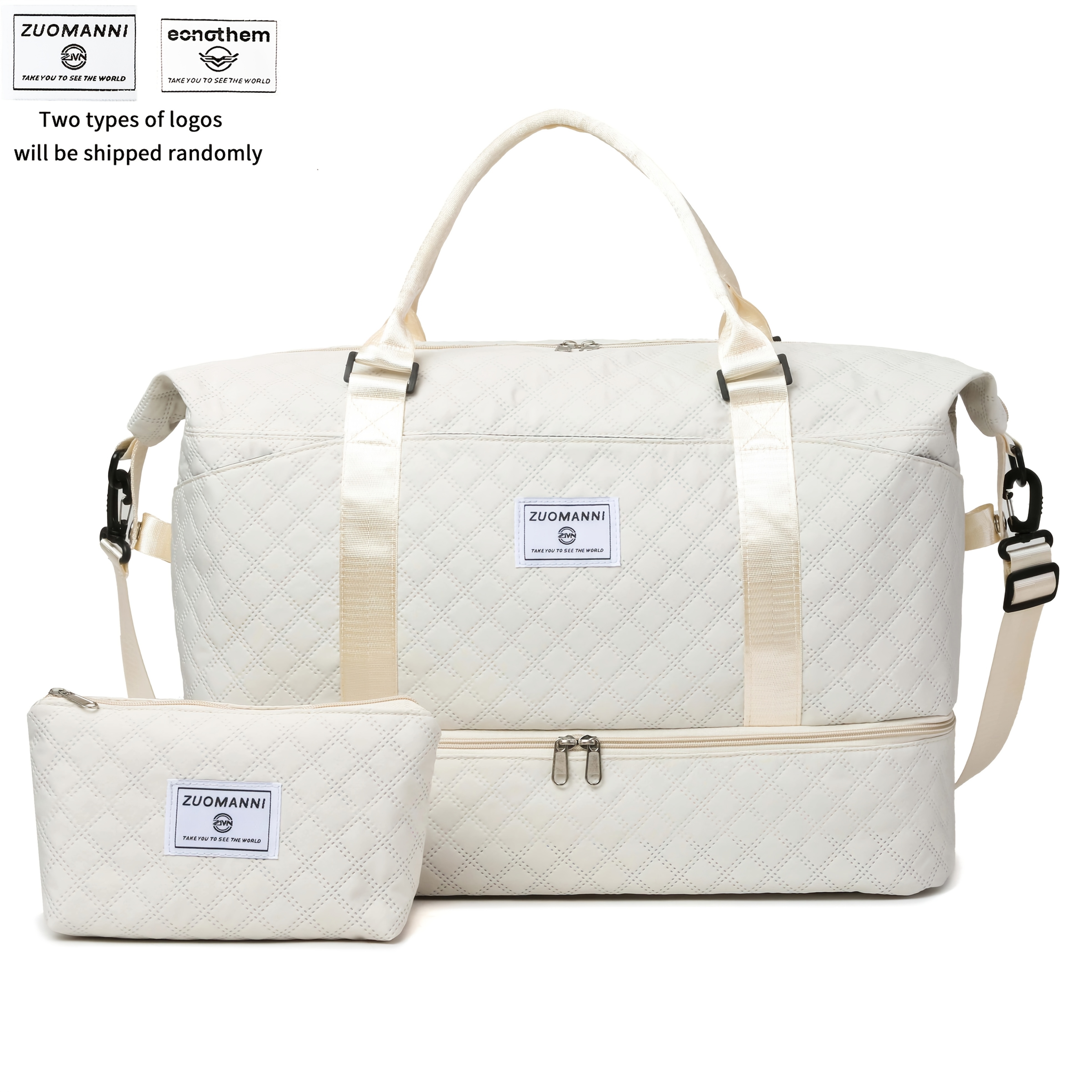 Image of Mother- Rhombus Gym Bag With Wet And Dry , Large Capacity Yoga And Sports Bag, Maternity And Carry-on Bag For Women, Random Logo