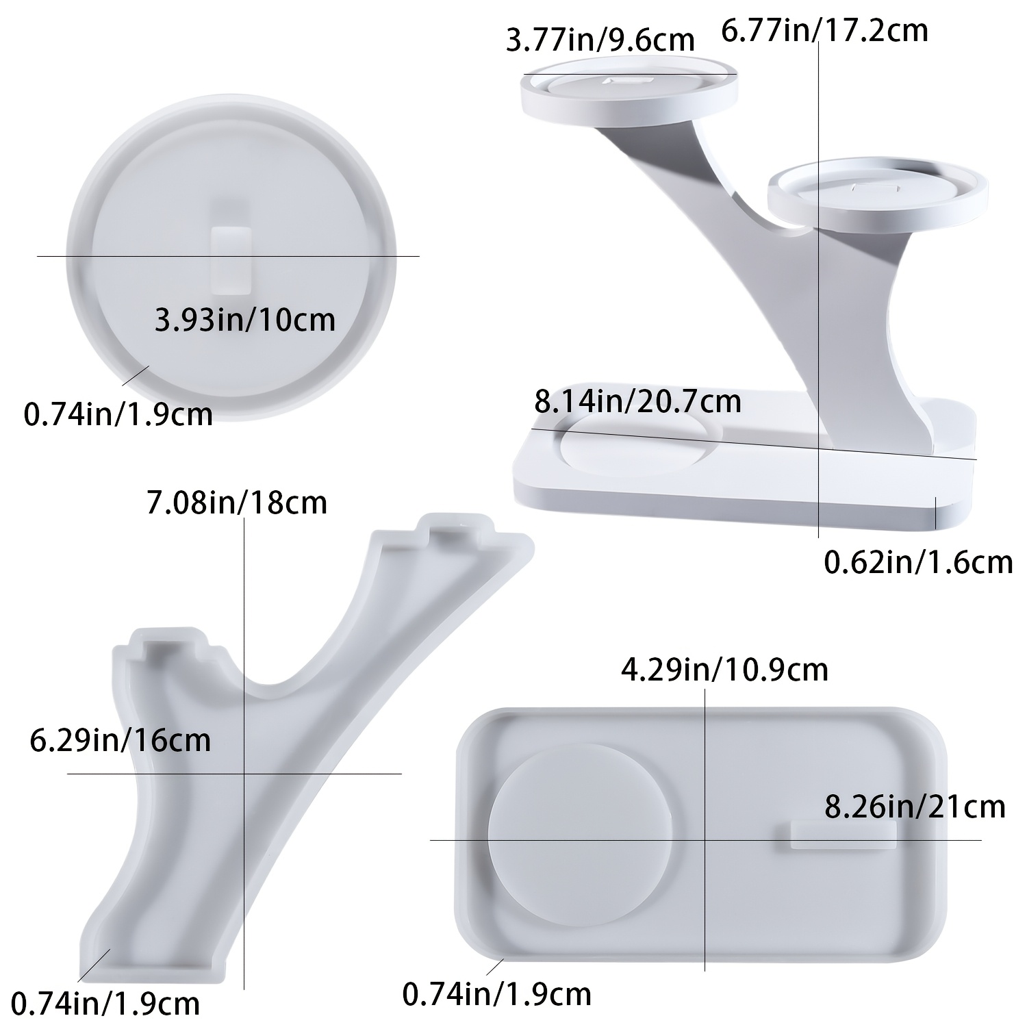 Image of Resin Casting Molds 3pcs Tree Branch Candlestick Mold Set, Gypsum Cast Ornaments Storage, Suitable For Diy Furniture Decoration Making Hand Tools