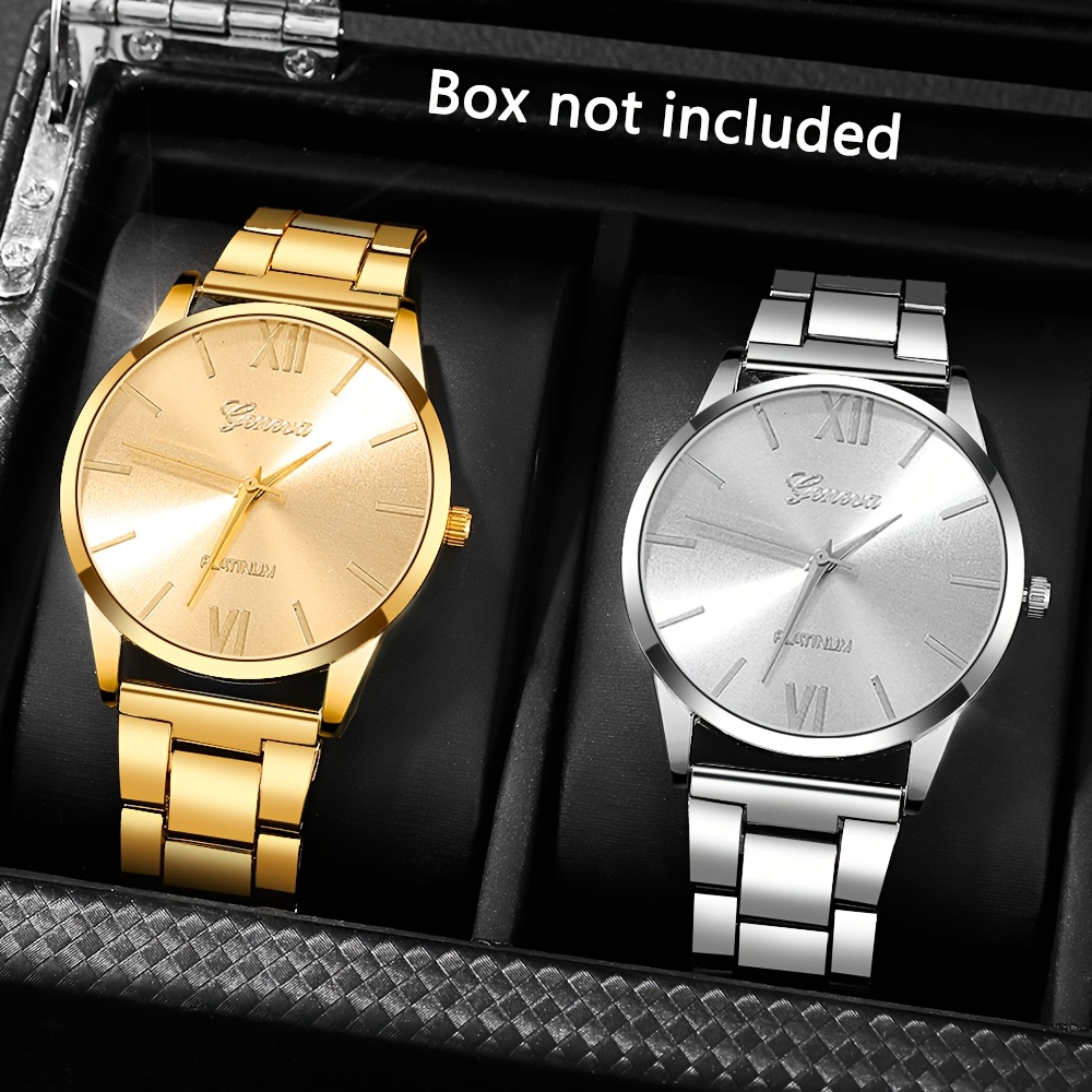 un conjunto de piezas elegante combinación de reloj de cuarzo para hombre con un o cl de esfera redonda correa de acero inoxidable de aleación de movimiento electrónico y un casual y elegante lo que lo convierte en un regalo ideal para a ramad n cumplea os oao para pap oro y 7
