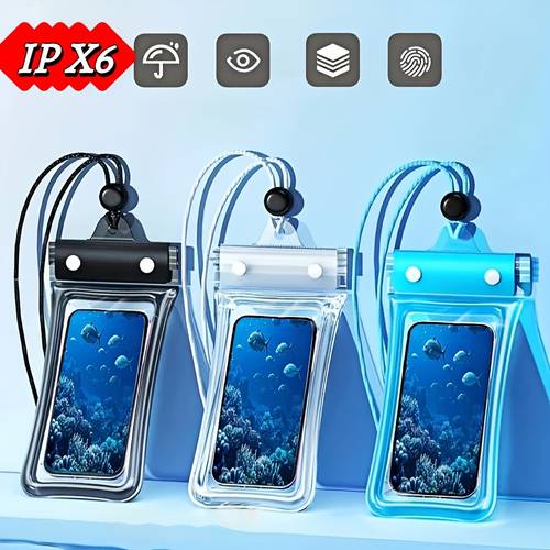 1psc 2pcs phone bag with four colors for summer air padded edge and thickened mobile phone case suitable for all kinds of mobile phone sizes suitable for travel and travel ip x6 grade material without