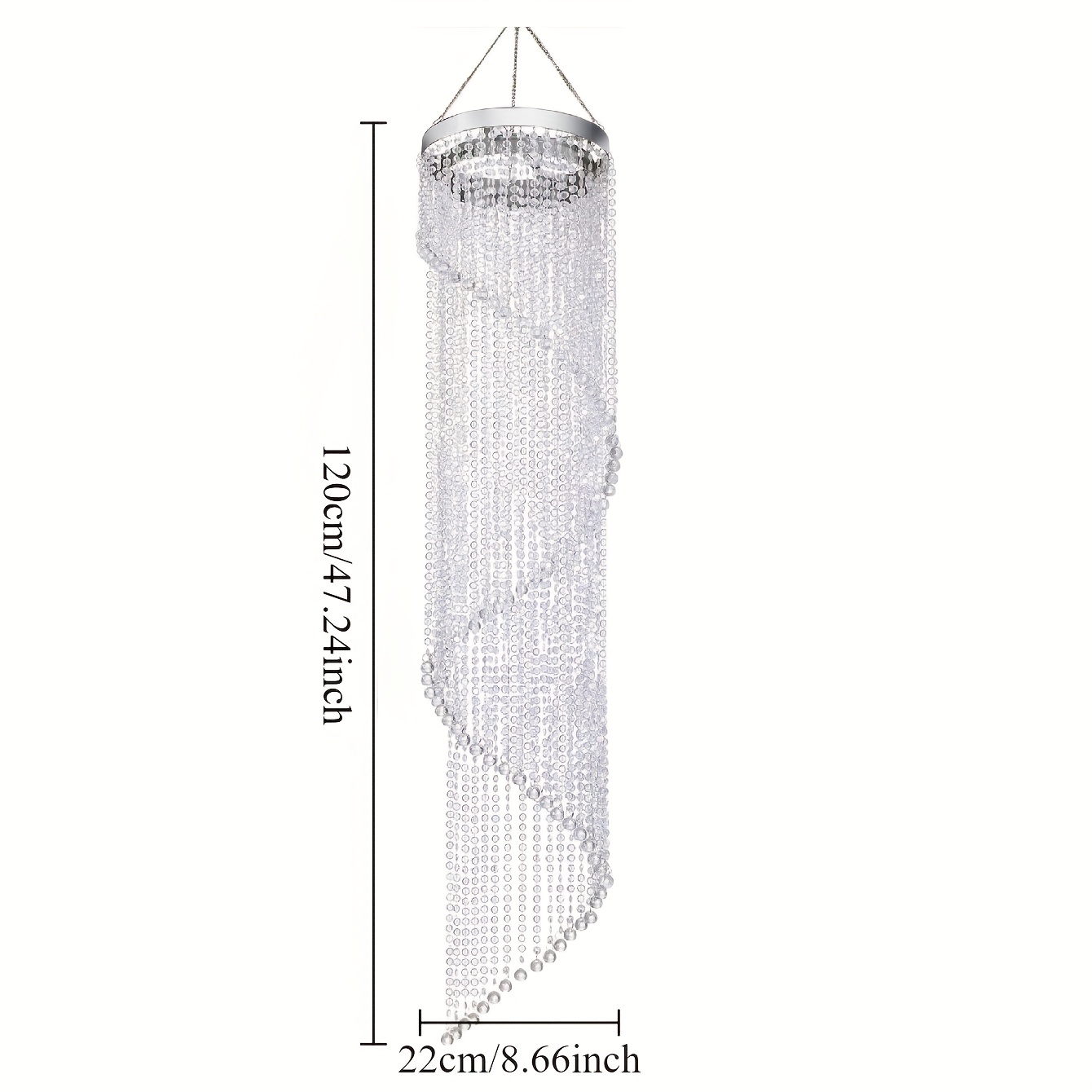 elegant s shaped party and wedding decorative hanging chandelier   reusable thick plastic material ideal for creative birthday and event settings event decoration elegant chandelier flowing design details 4