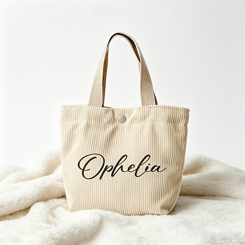 TEMU Ensemble de sacs personnalisés pour femme, sac fourre-tout en velours personnalisé, disponible en jaune/violet/vert//rose, personnalisable avec