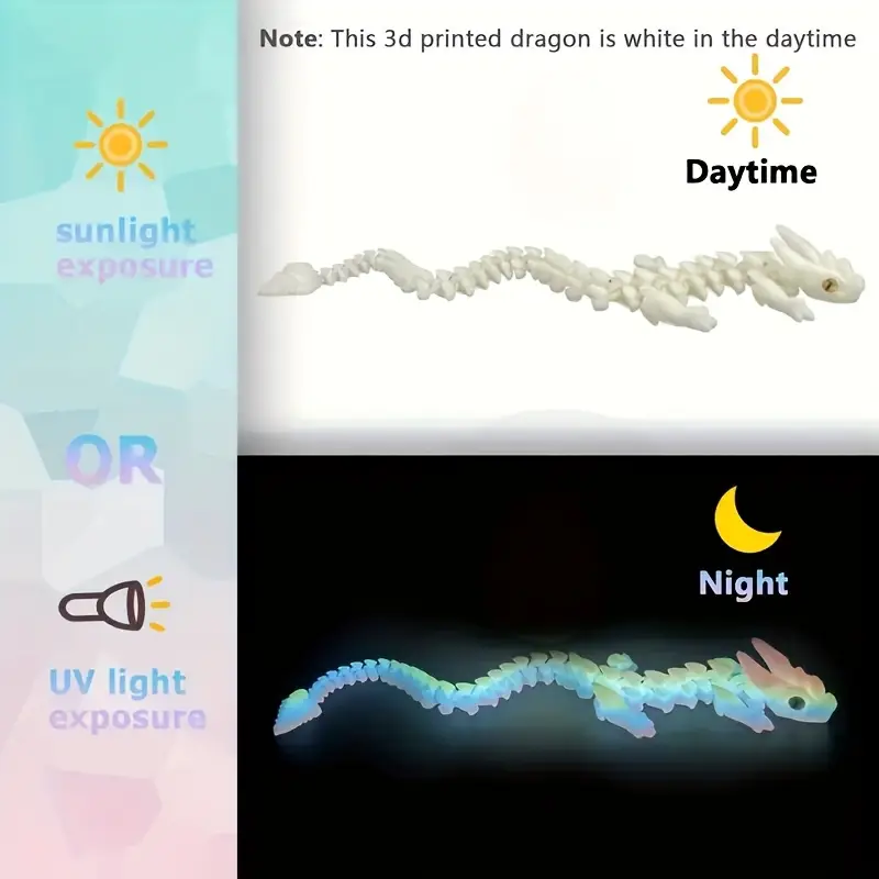 3d printed glow in the dragon statue multi jointed articulated body random colored eyes durable plastic home decor desktop art display unique birthday xmas gift for teens adults 14 Product details 8