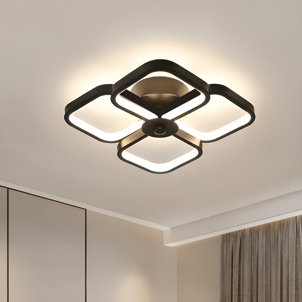 TEMU Lámpara de techo LED empotrada , de acrílico y aluminio, 18W, regulable tricolor, adecuada para dormitorios familiares y pasillos.