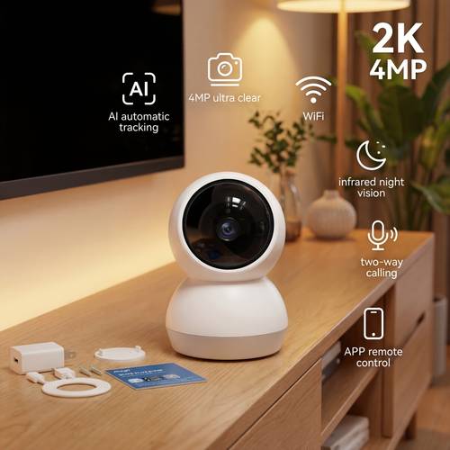 2k monitor with camera and audio indoor security camera detection 2 4g 5g wifi 2 way sd storage