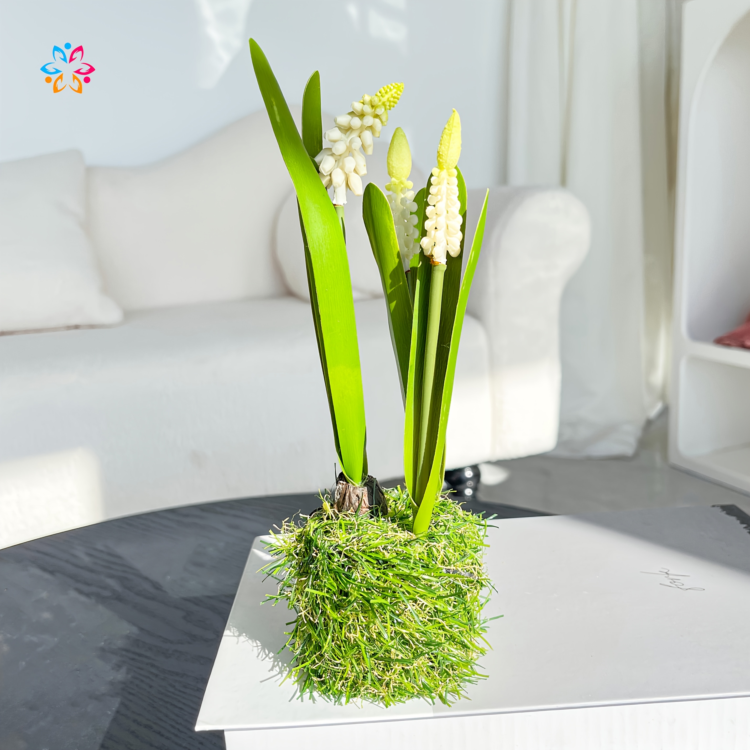 Image of Artificial Hyacinth Potted Plant - Lifelike Spring Faux Flowers For Easter, Mother's Day, Decor, Living Room, Table Centerpiece, Office Display, Housewarming Gift, Maintenance-free