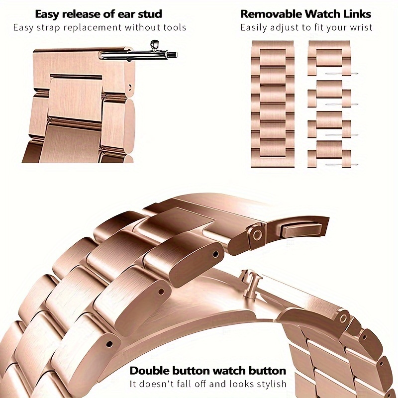 16mm 18mm 20mm 22mm 24mm Watch Band, Stainless Steel Watch Strap, Watch Strap Replacement for Smartwatch, for Traditional Watch, for Samsung for galaxy Watch, for Garmin Ticwatch Fossil