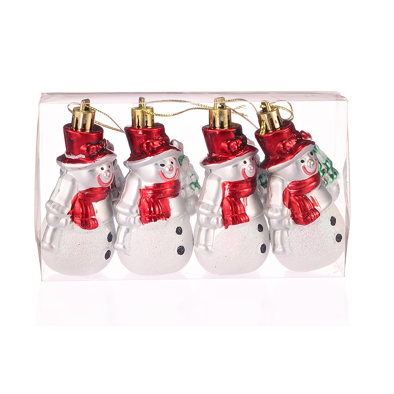 TEMU 9Cm 4pcs Décorations de Noël pour Sapin, Cadeaux de Noël, Père Noël, Décoration d'Intérieur, Décorations à Suspendre pour Sapin de Noël,