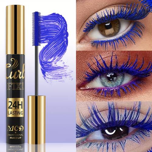waterproof colorful mascara quick dry long lasting extension in purple green white black coffee ink