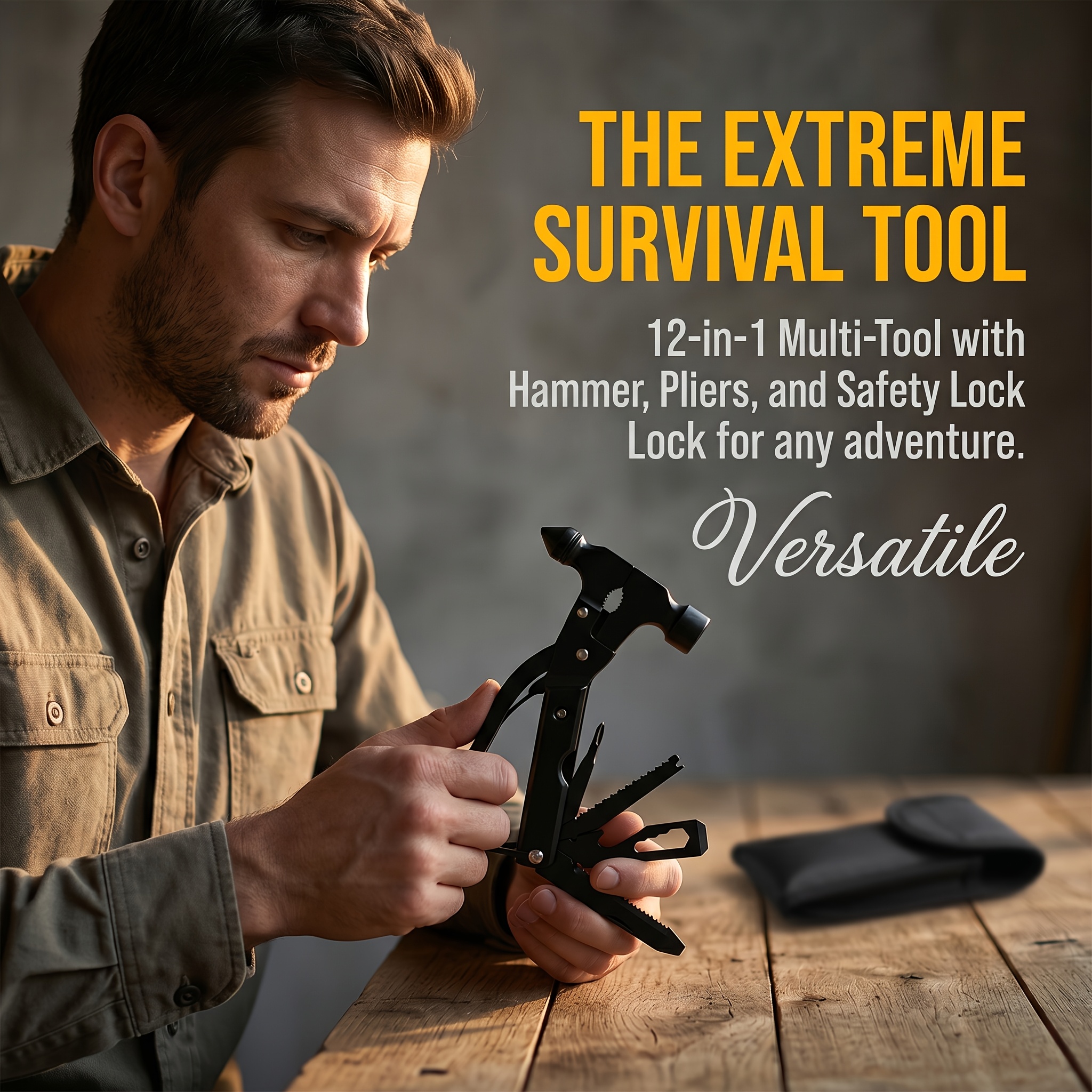 12 in 1 multi functional hammer household vehicle small tool hammer pliers screwdriver wire cutter and 8 other functions durable and rust resistant essential for outdoor use perfect fathers day gift no knife included Product details 0