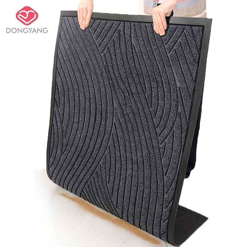 1pc of   brand water absorbing and anti   mat solid color striped welcome mat thickened and weighted outdoor mat durable and easy to     pads suitable for outdoor doorways   entrance   outdoors Product details 5