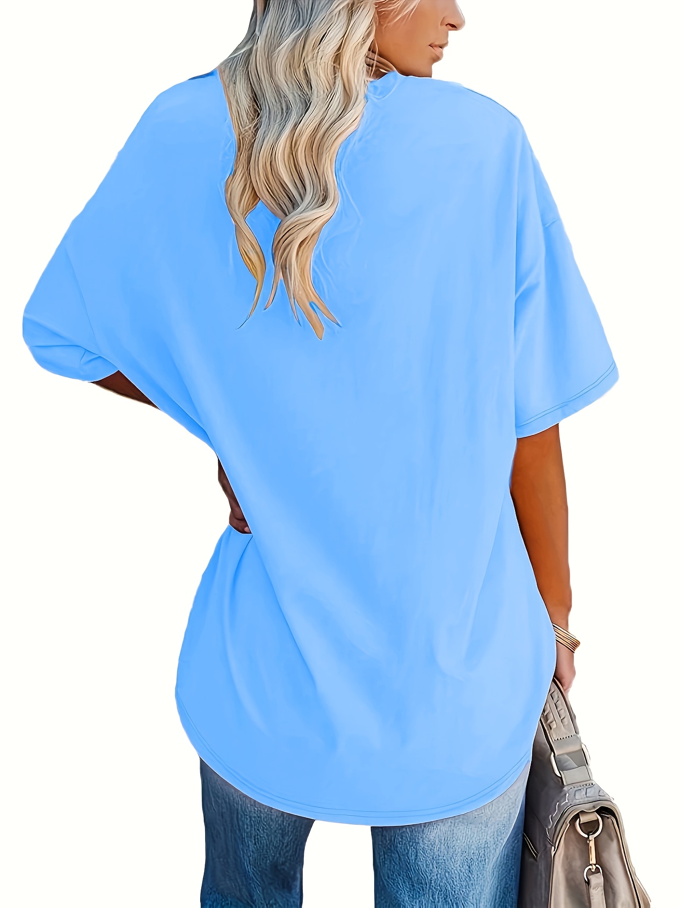 Plus Size, Plus Size Women's Solid Color T-Shirt