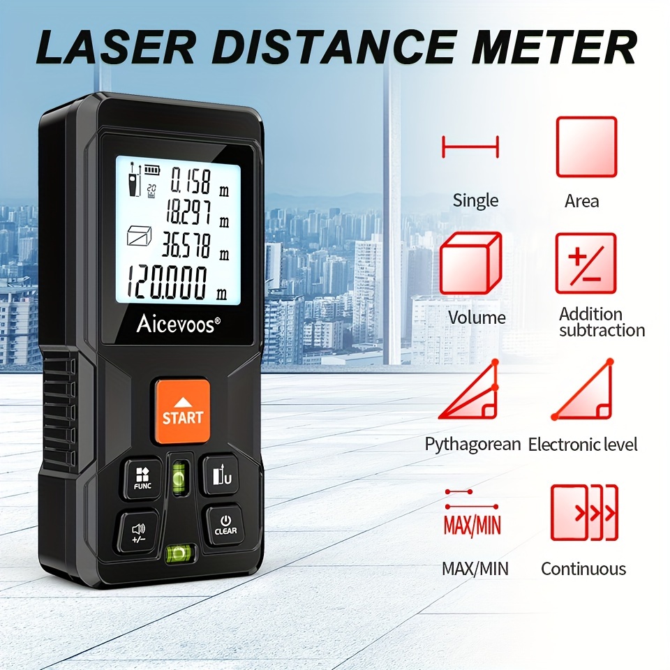 

Aicevoos Digital Laser Rangefinder 50m 70m 100m 120m Laser Distance Meter Laser Tape Measure Roulette