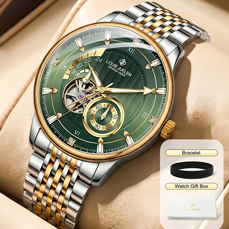 Minimalist Men's Mechanical Automatic Watch With Dial And Hands, Mechanical Movement, Retro Options, Perfect For Wedding Gifts, Anniversaries, Holidays, Birthdays, And Luxurious Gifts