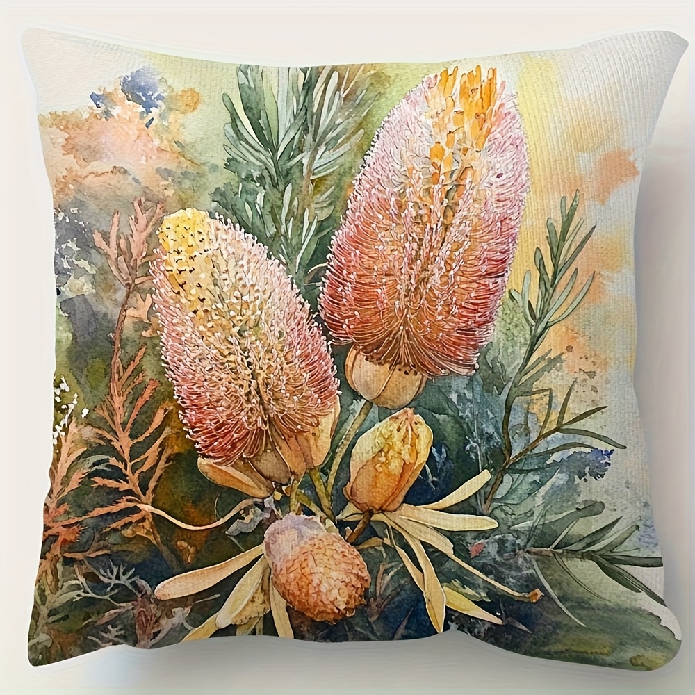 TEMU 1pc, Australian Watercolor 2d Print, Single-sided Printing, Suitable For Room, Sofa, Chair Or Bedding (no Pillow Insert)