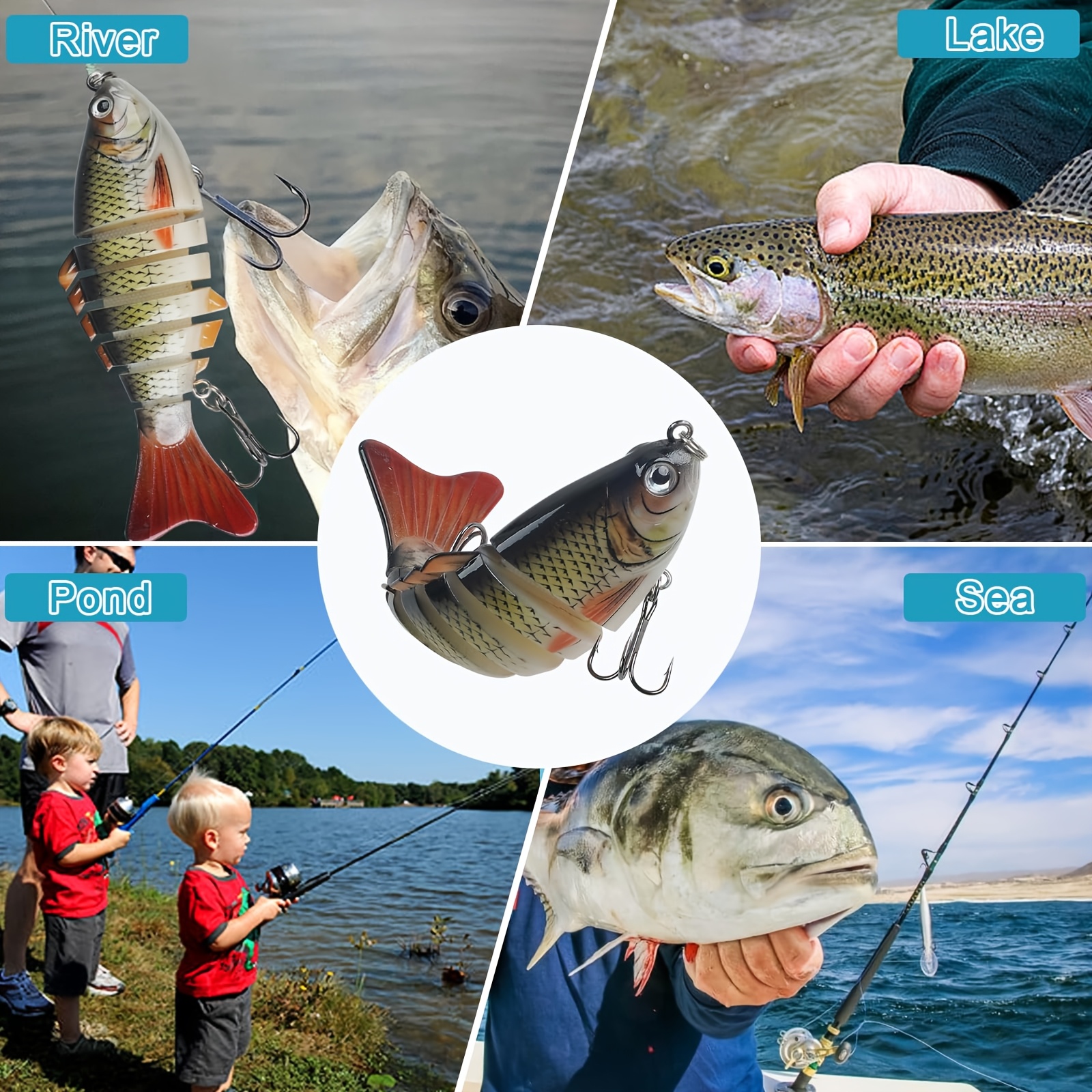 set 5pcs animated sea fishing lures featuring a multi - Temu