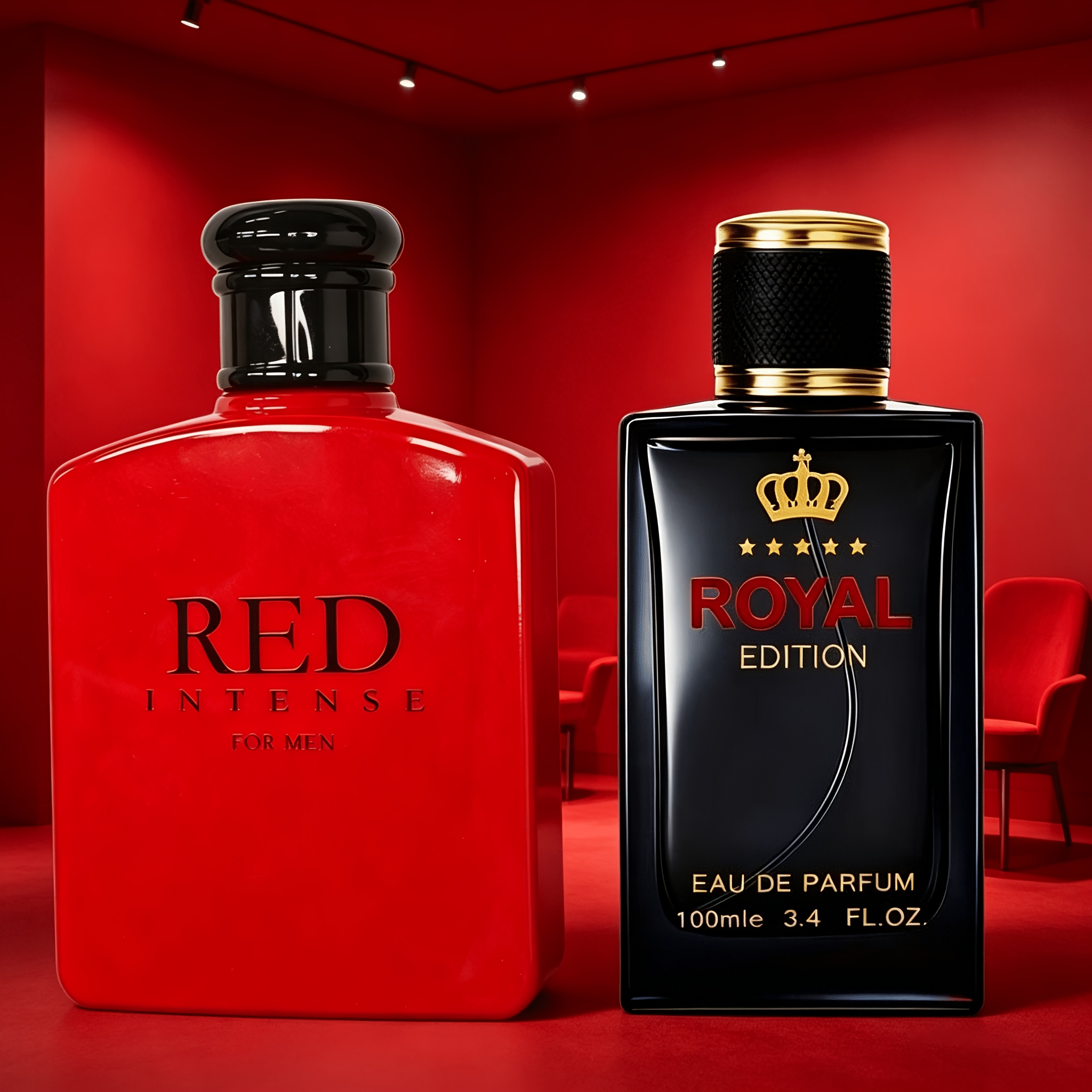 Image of [mature Set] Red Perfume 100ml+100ml 's Cologne|red: Grapefruit Lemon (minimalist, Tough) Royal: Citrus Floral Luxurious | Fragrance Men's Eau De Toilette(creative Gift For Boyfriend/father's Day Gift