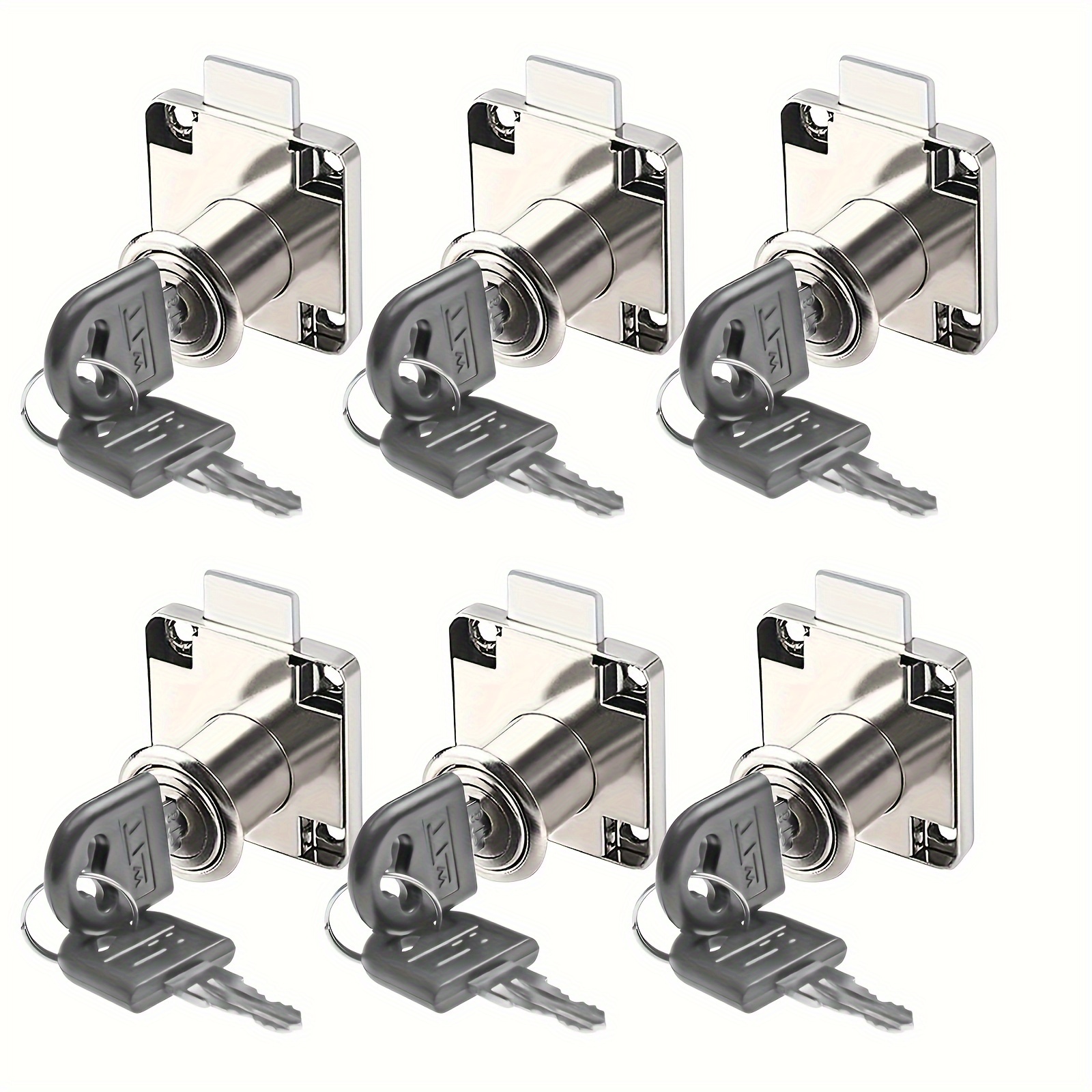 

6 Of Locks 12 - Suitable For , , Shopping , And Drawers, Wardrobes, Cabinets - Metal And Plastic - No Battery Required