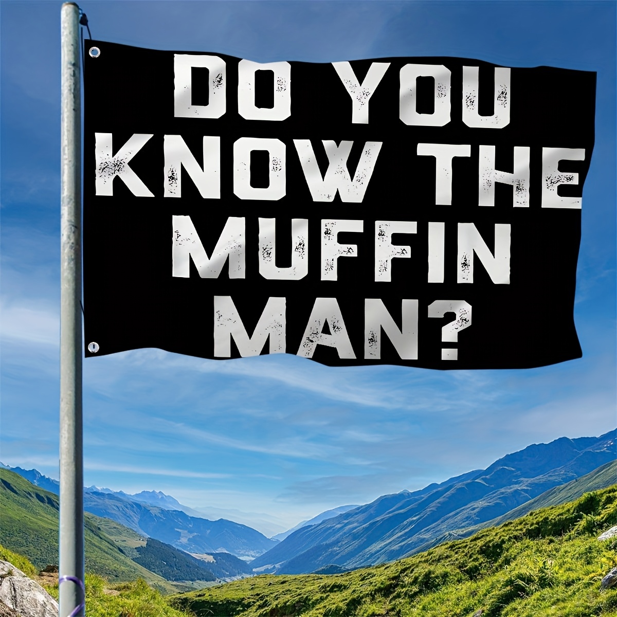 TEMU 1pc Men's Humorous "do Muffin?" Themed Flag, Suitable For Outdoor Decoration