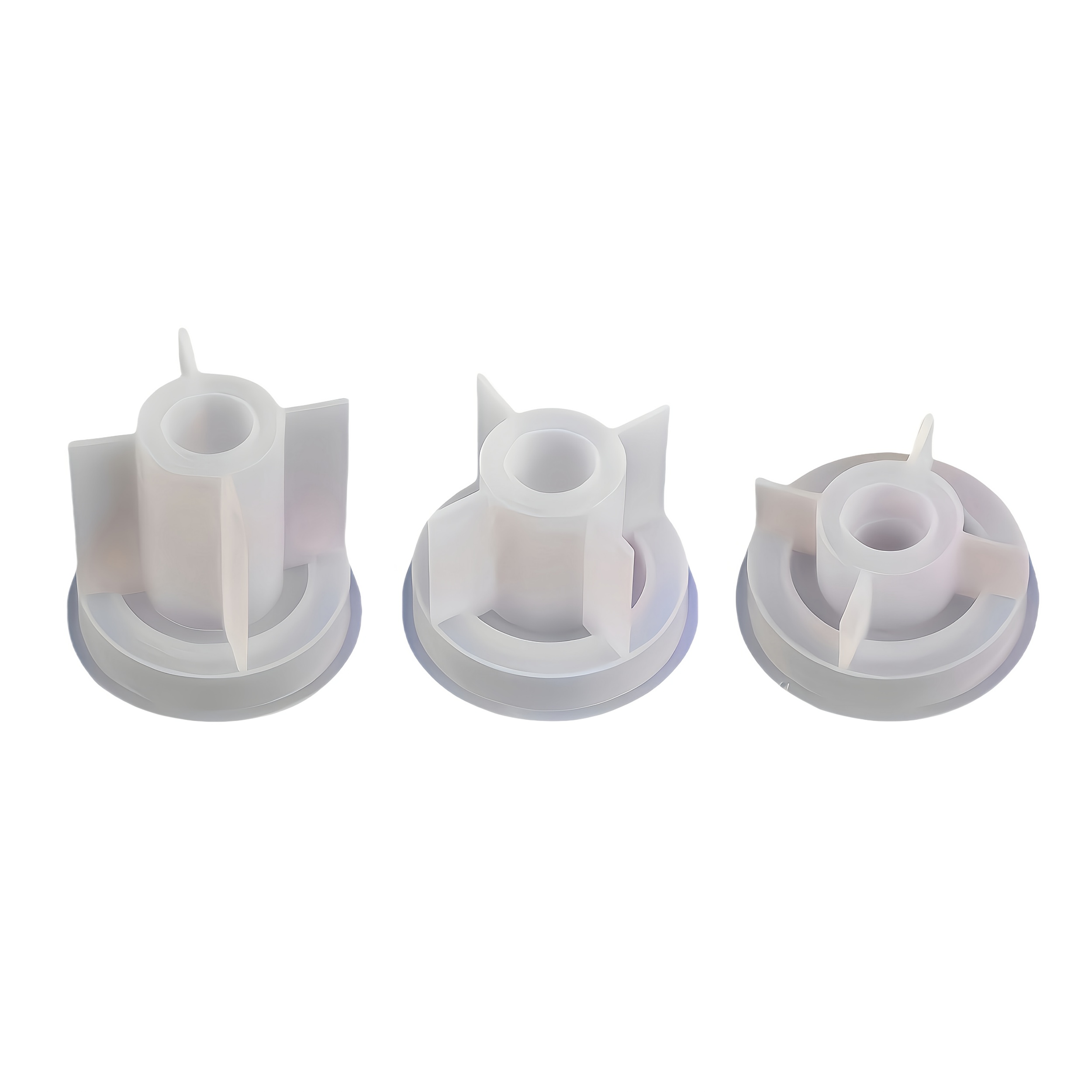E-shop Set mit 3 runden Kerzenhalter Silikonformen, geeignet für Gips, Beton- und Harzbastelarbeiten. Modernes Design, ideal für Bastelfreunde und -,