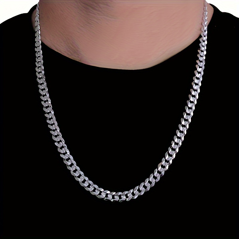 

925 Silver Men's And Women's Hip Hop Street Jewelry Cuban Necklace Comes With A Beautiful Gift Box