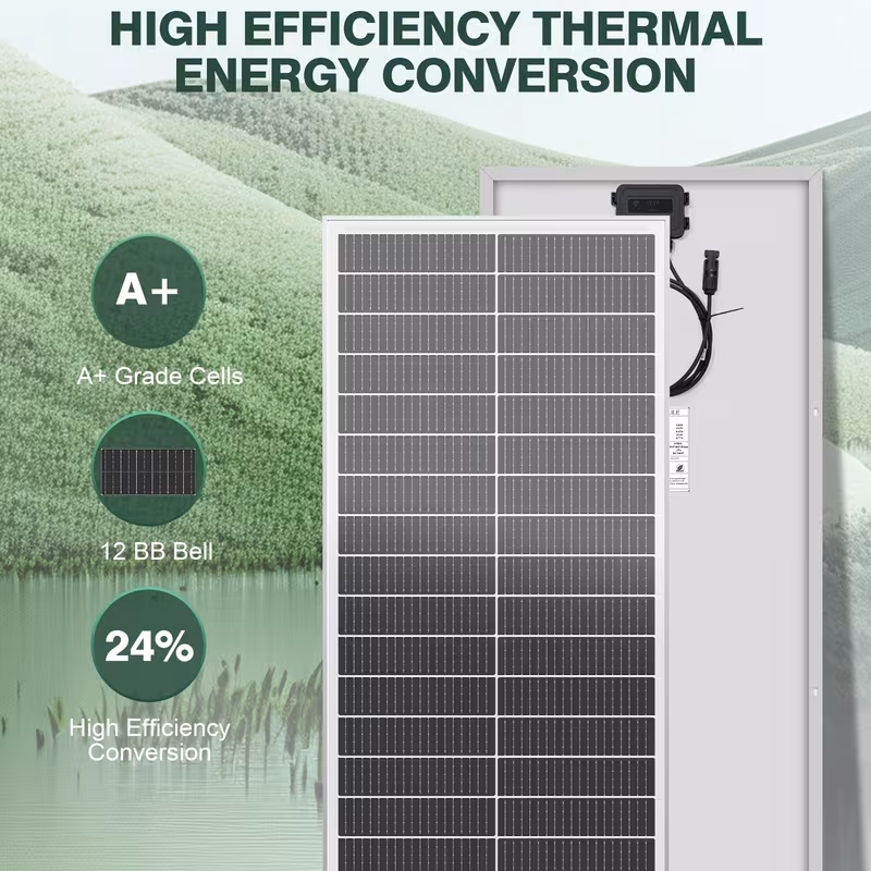1200w high conversion monocrystalline solar panels 12pcs of 100w solar panels 24 high conversion monocrystalline technology solar panels suitable for rvs boats homes rooftops camping and other off grid Product details 1
