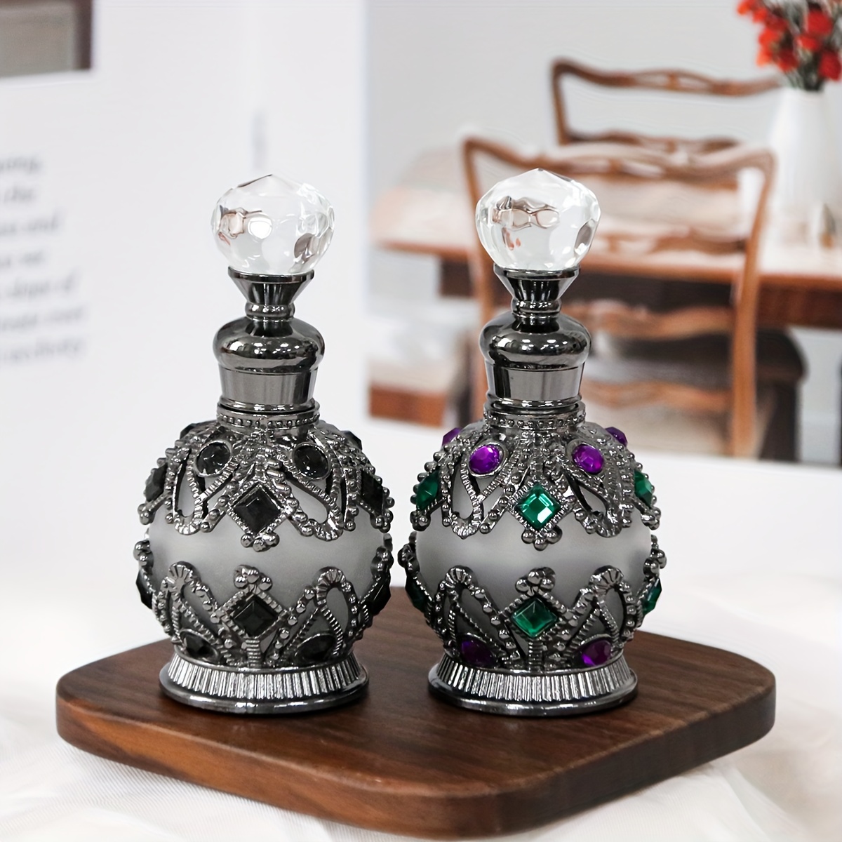 TEMU Contains 2 Bottles - 0.5 Ounces Vintage Perfume Bottles, Elegant Refillable Essential Oil Bottles, Suitable For Travel, Home Use, And As Gifts -