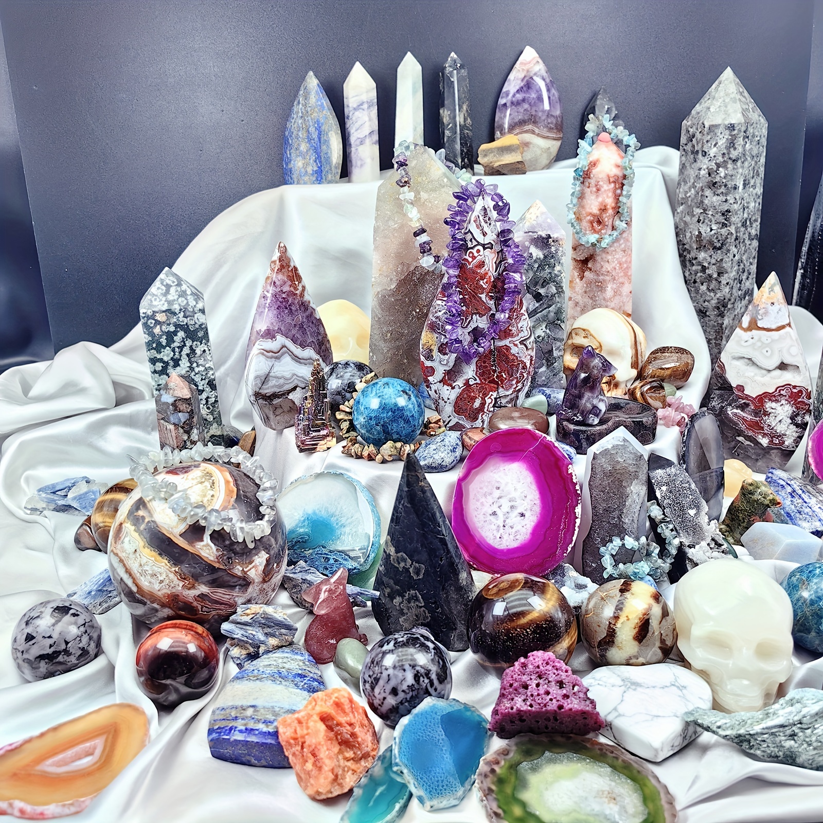 luxurious crystal assortment natural stone chips jewelry Temu