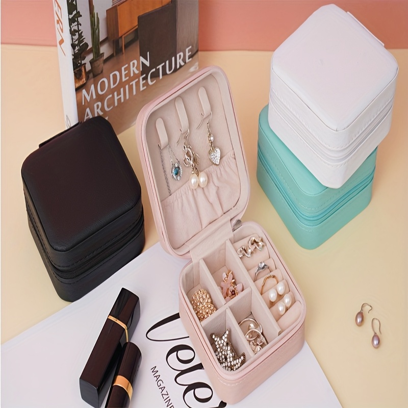   colors 15pcs pu leather high quality mini portable jewelry travel box small jewelry storage box large capacity suitable for rings earrings pendants watches necklaces lipstick storage boxes jewelry boxes Product details 4