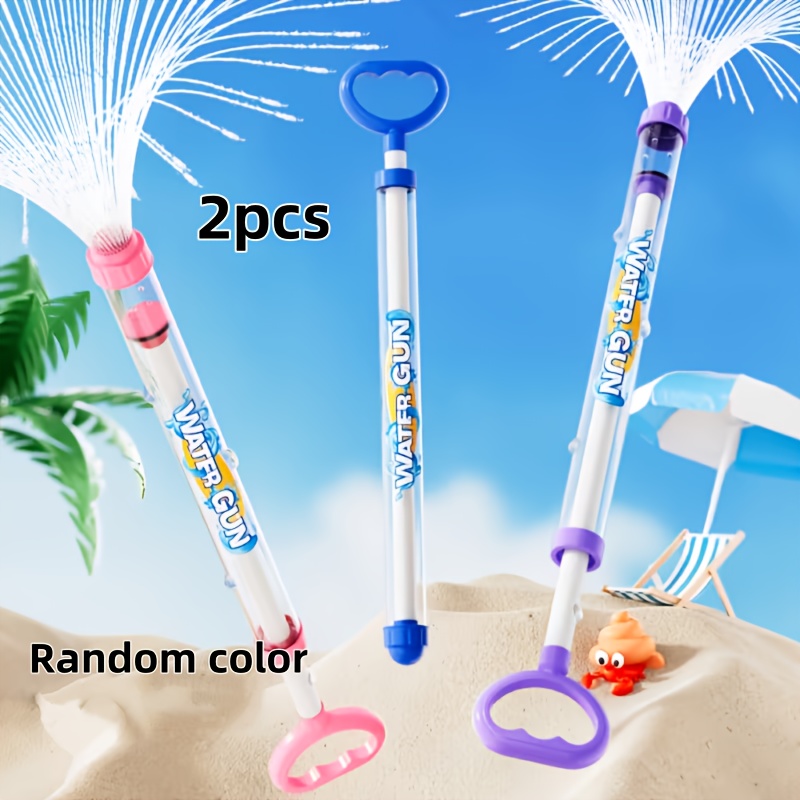 Image of 2pcs Summer Firework Water Guns, Suitable For Outdoor Pool And Beach Party Game Props, Pool Water And Photo Props, Colors Random