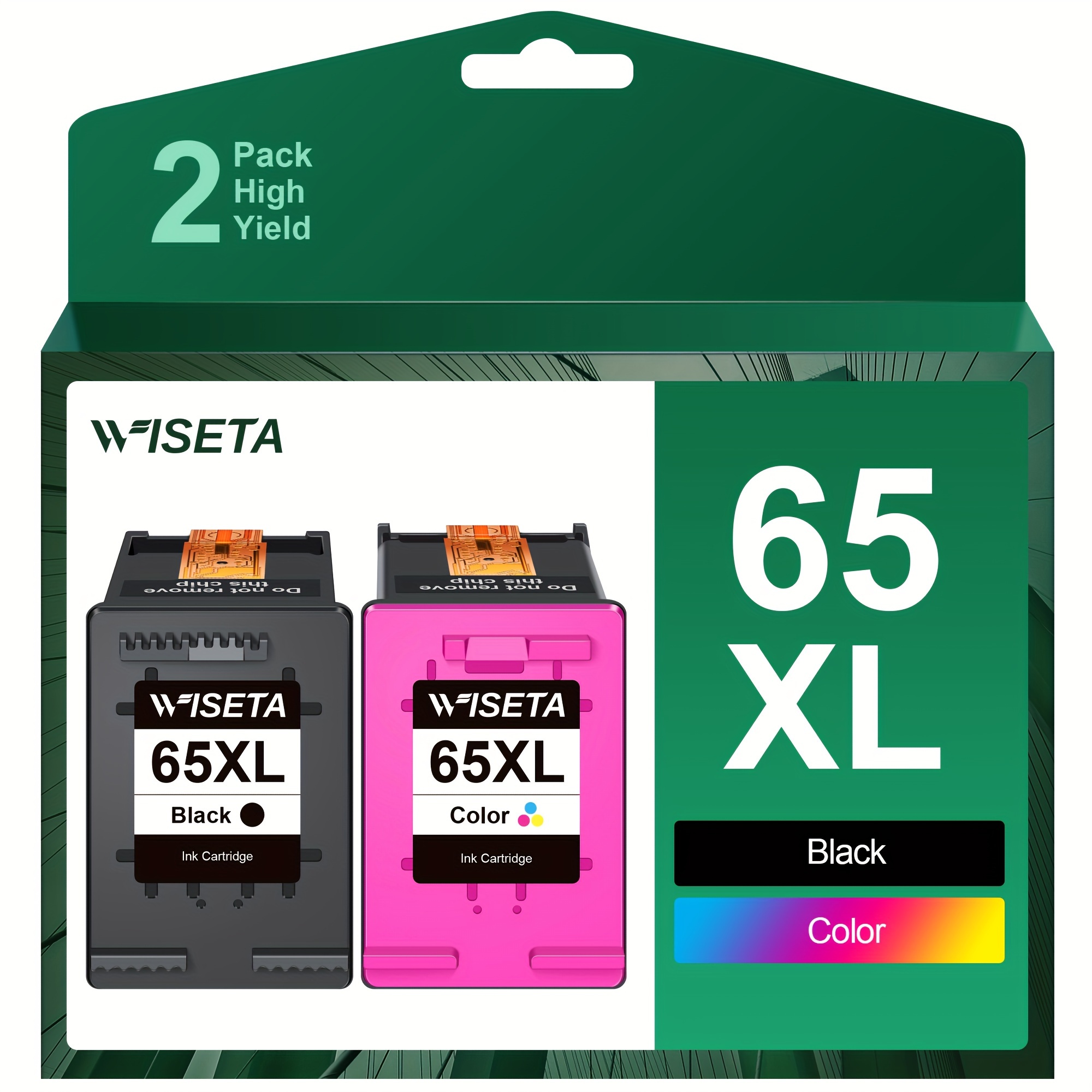 

Wiseta Remanufactured Ink Cartridges Replacement For 65xl Ink Cartridge 65 Xl For 5055 5052 5058 3755 2655 3720 3722 3723 3752 3758 2652 2624 (1 Black, 1 Color)