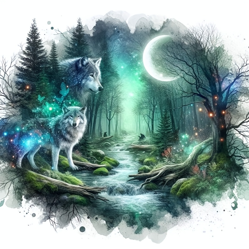 

Wolf 5d Diamond Painting Kit, 30x30cm Acrylic Mosaic Wall Art, Diy Craft Gift