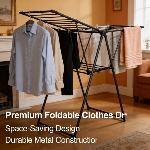 folding golden clothes drying rack black heavy duty indoor and outdoor household drying rack the box no drying racks