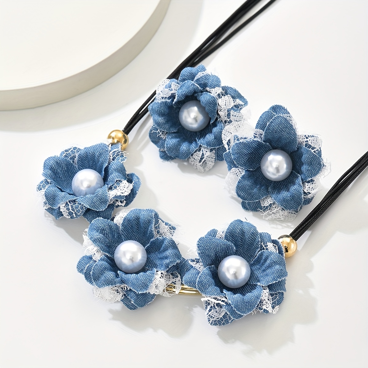 Bohemian Vintage Camellia Earrings & Necklace Set
