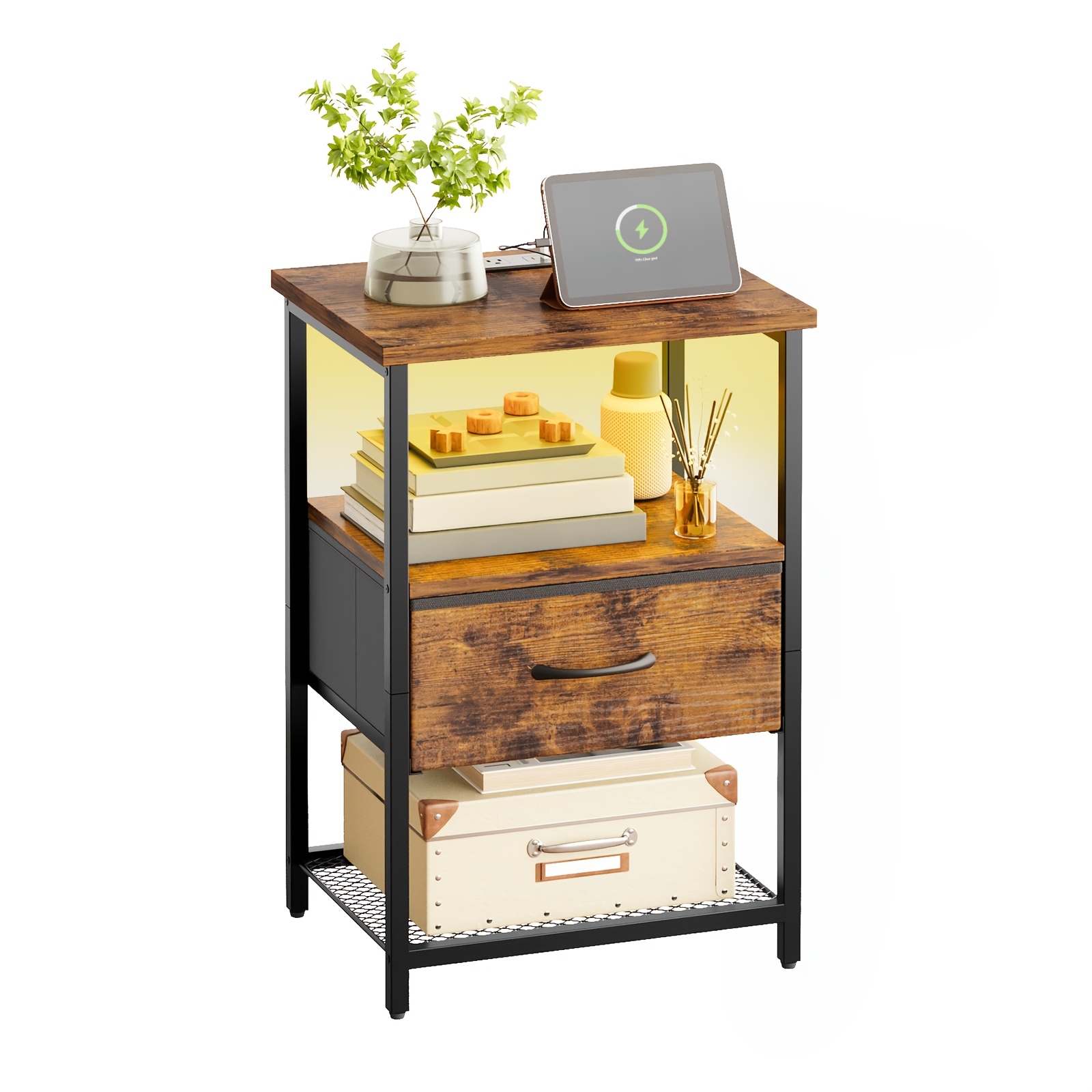 night stand charging station led nightstand usb ports