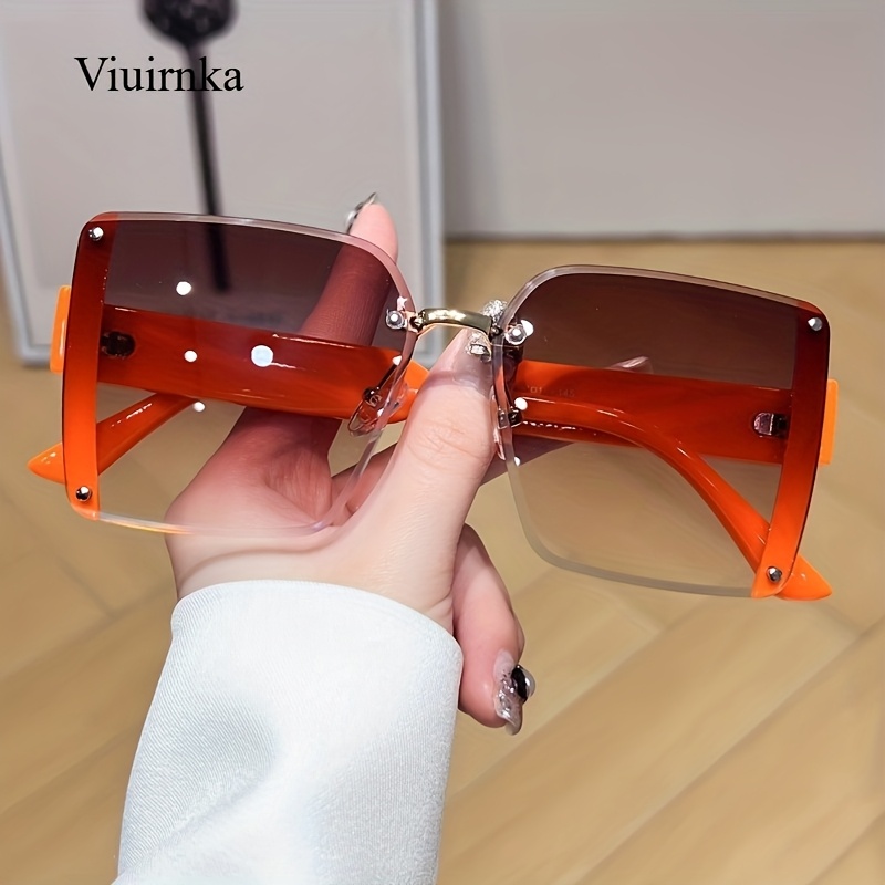 Summer Trendy Sunglasses Frameless Gradient Color Eyeglasses Outdoor Stylish Met Amazon.com: Men main image 3