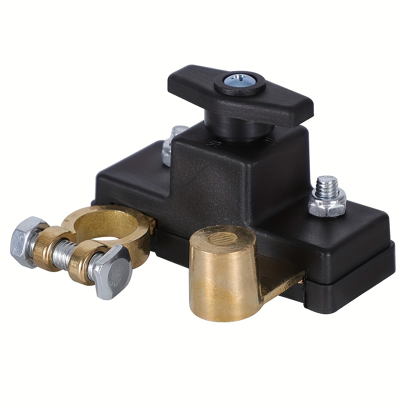TEMU Car Battery Disconnect Switch - 12v/24v Anti-leakage Isolator, Brass Terminal Cut Off Switch For Cars, Trucks, Rvs, Boats & Trailers, Black, 750a Instant Current, 250a Rated Capacity